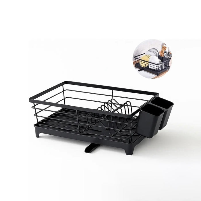 Multi-Functional Kitchen Dish Drying Rack in white background.