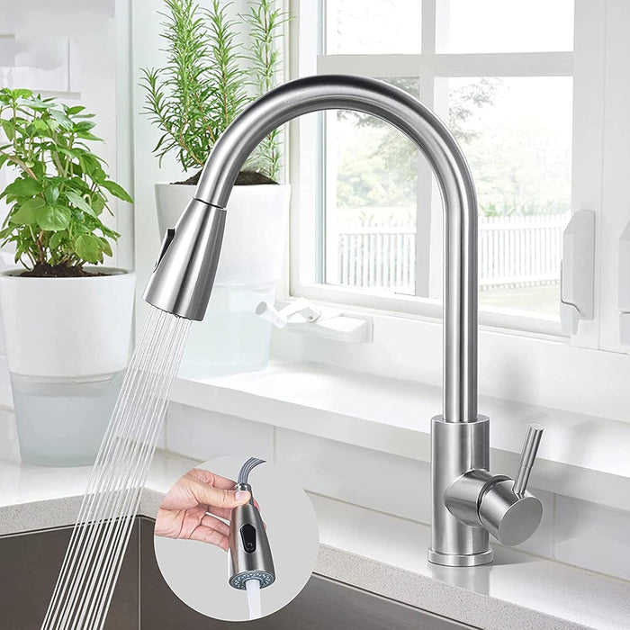 A Person is Holding a Kitchen Pull Out Tap.