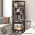 Size Of Multi-Layer Clothing Rack with Cloth, Bags  and Hat are Organized.