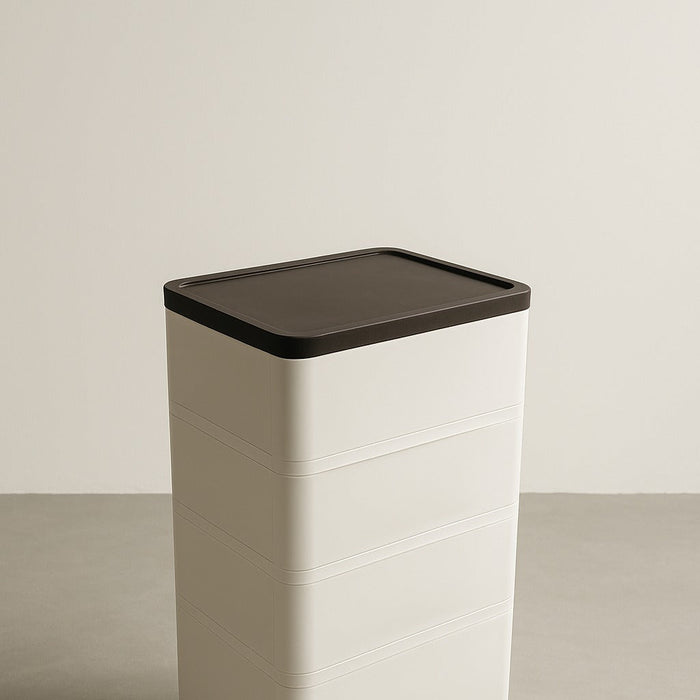 Backside Of Multi-layer Plastic Storage Drawer Cabinet.