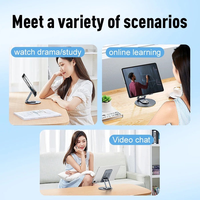 Multifunctional 360° Rotating Aluminium Alloy Stand for Mobile Phone, iPad