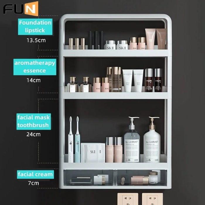Multipurpose Organizer Rack Wall Mounted Shelf Cosmetic Rack Storage