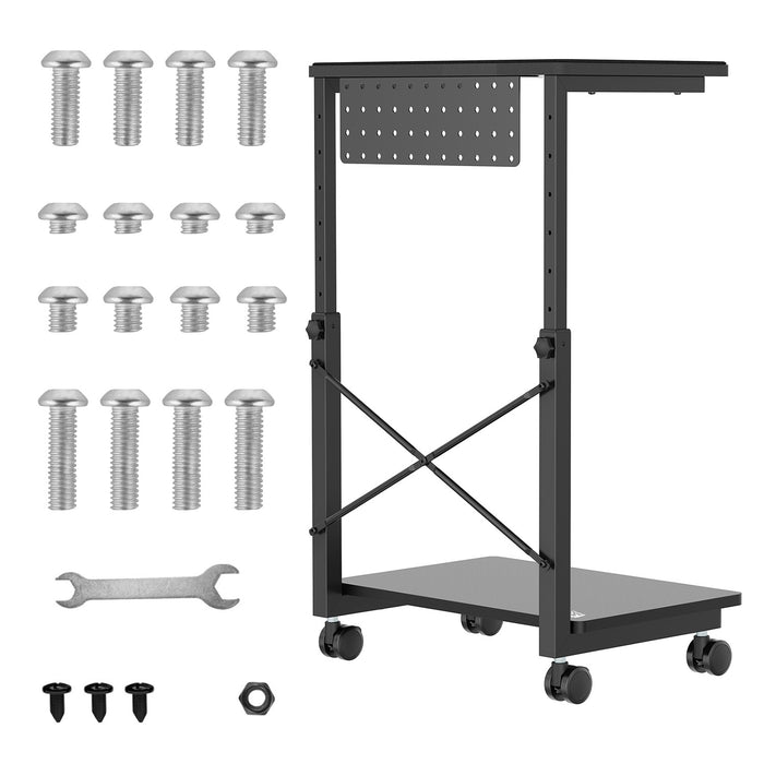 NanoRS CPU cart stand with shelf, 80kg max, adjustable height 550~850mm, RS430