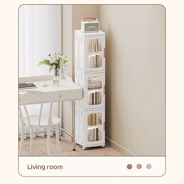 Narrow Tall Floor Storage Cabinet placed in the living room