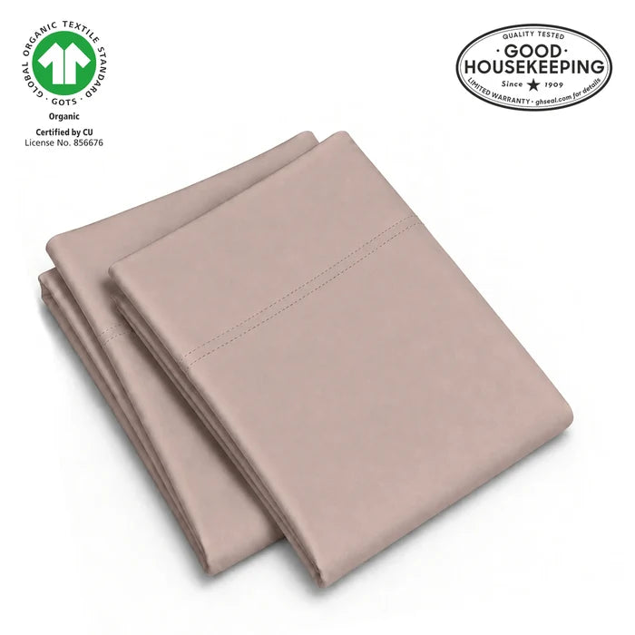 Natural Organic Cotton Sateen Pillowcase Pair