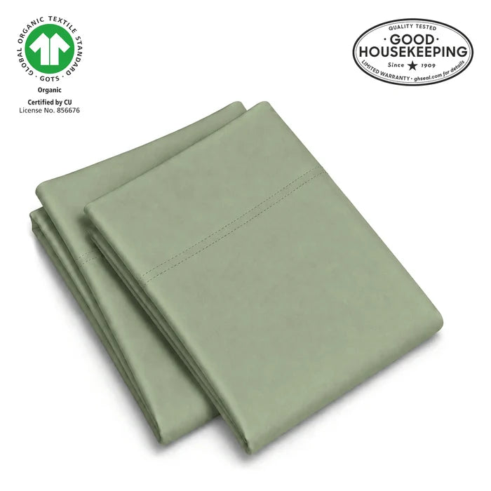 Natural Organic Cotton Sateen Pillowcase Pair