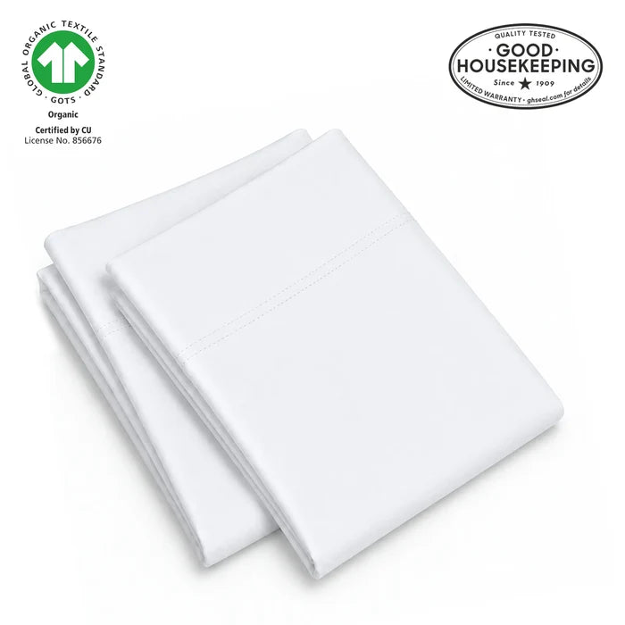 Natural Organic Cotton Sateen Pillowcase Pair