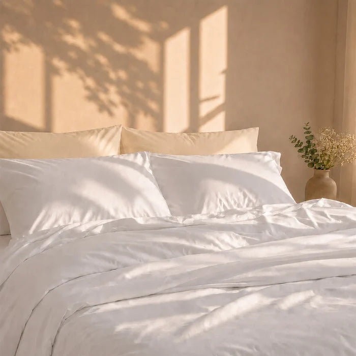 Natural Organic Cotton Sateen Pillowcase Pair