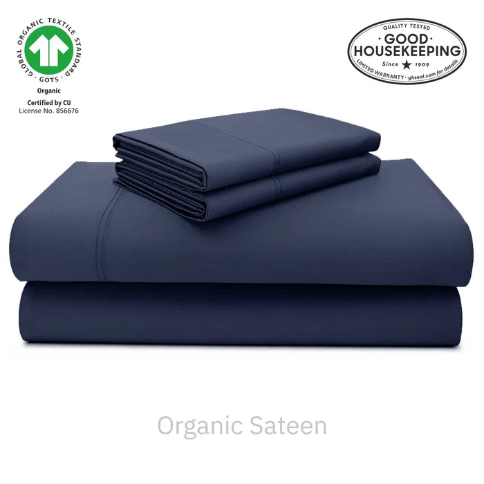 Natural Organic Cotton Sateen Sheet Set
