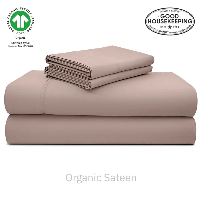 Natural Organic Cotton Sateen Sheet Set