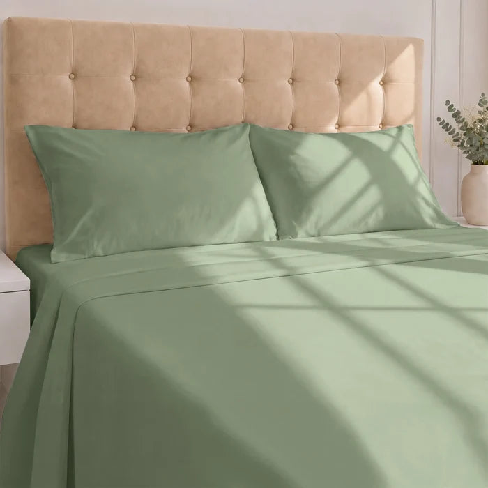Natural Organic Cotton Sateen Sheet Set