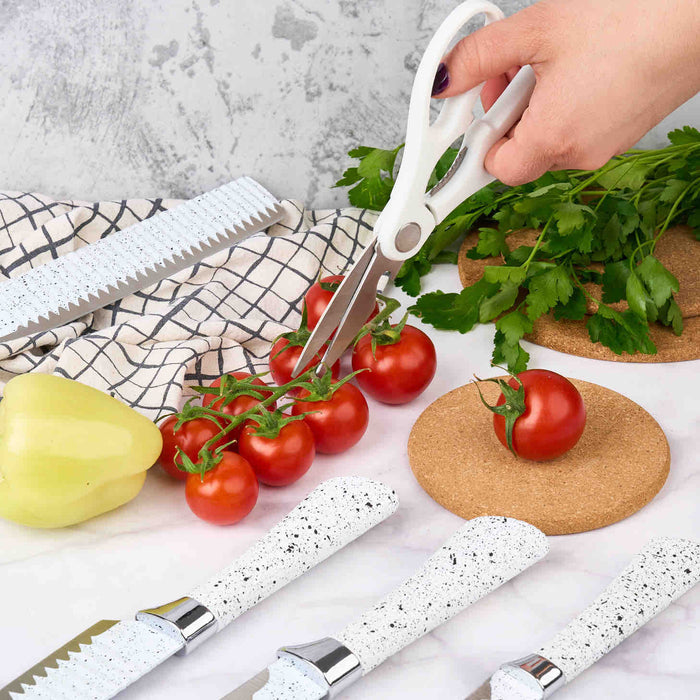 Someone using the Non-Stick Coated 6 Pcs Knife