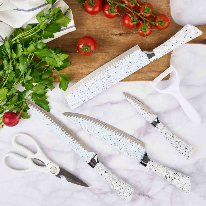 Non-Stick Coated 6 Pcs Knife placed next to some vegetables