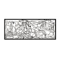 Openwork painting, 3D wall decoration, 3D painting "Guernica Pablo Picasso" 100x40cm Black
