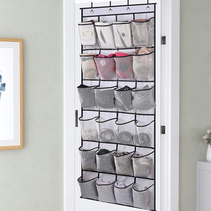 Over-the-Door Shoe Holder Rack with some shoes in it
