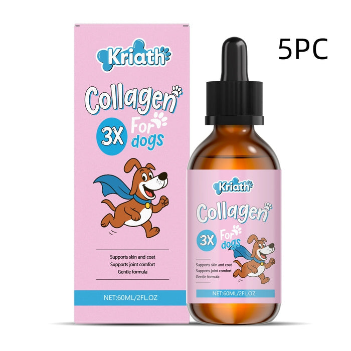 collagen drops for dogs to support joints and coat health x5