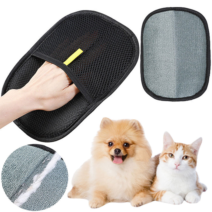 Pet hair remover mitt for dogs, cats, and rabbits removes long short and curly fur efficiently