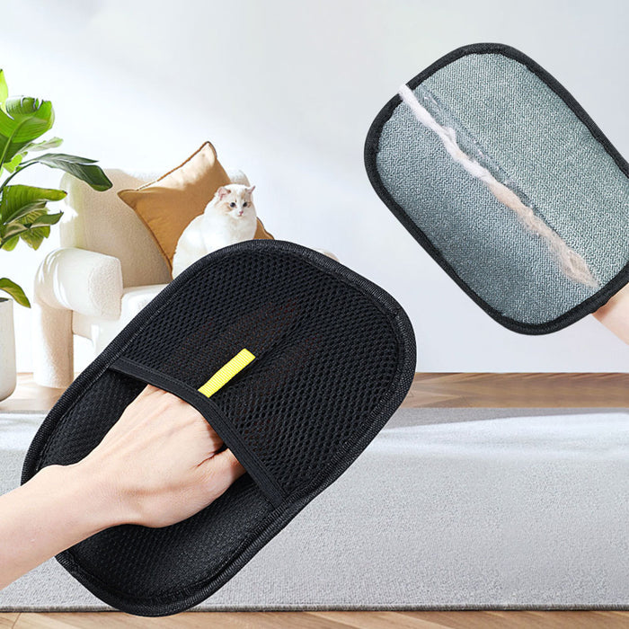 On piece Pet hair remover mitt for dogs, cats, and rabbits removes long short and curly fur efficiently