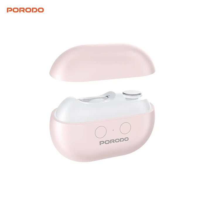Pink Porodo Multi-Function Electric Nail Clipper on a white background