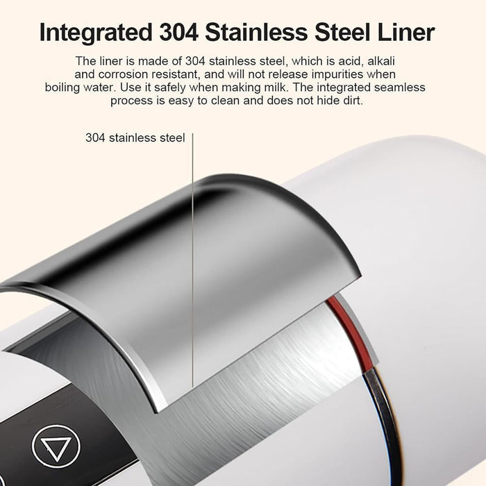 Portable Coffee and Tea Car Heating Bottle Cup featuring an integrated 304 stainless steel liner