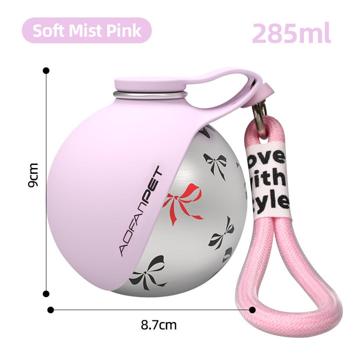 Pink pet hydration bottle small dog printed