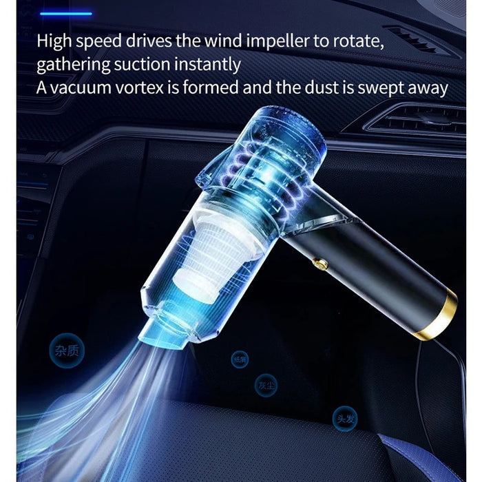 Portable Wireless Handheld Vacuum Cleaner, Strong Suction with LED Light, 3 In 1 Suction Nozzle