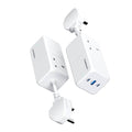 Powerology 65W USB Power Strip with Dual Power Sockets in white color PWPS65W-WH