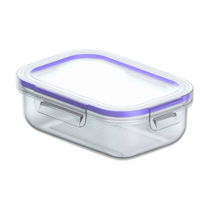 Practic food container, 0.6 l capacity, lid with clips