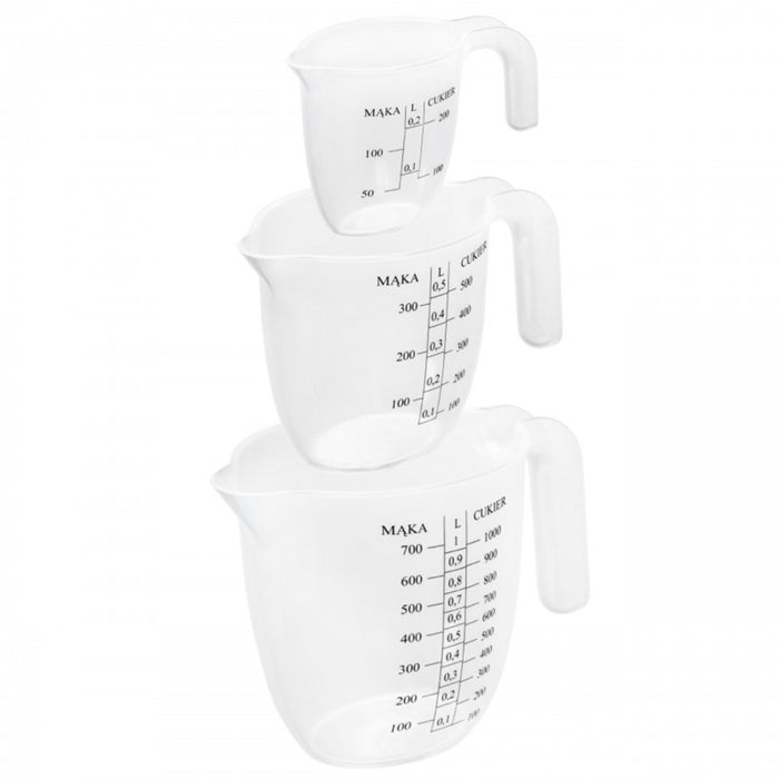 Practic kitchen measuring cup set, 3 pieces, graduated, 56120719