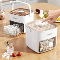 A Person is pressing on Press-Type  Ice Cube Maker.
