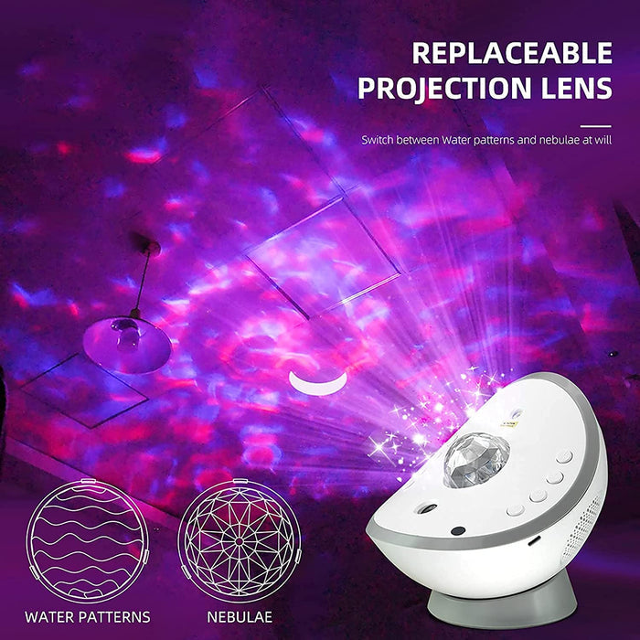 A Projection Qur’an Speaker is Projecting Lights.