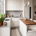 Kitchen vinyl wrapped with white architectural grade adhesive vinyl