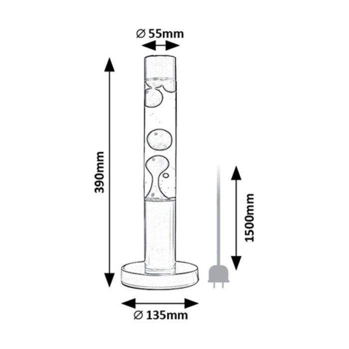 Rabalux LED lava lamp, power 25W, 3000 K, yellow, Lavastic