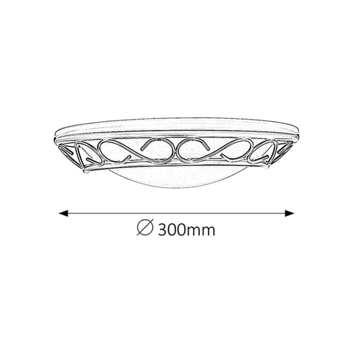 Rabalux semi-plophone, metal, alabaster glass shade, E14 socket, Athen