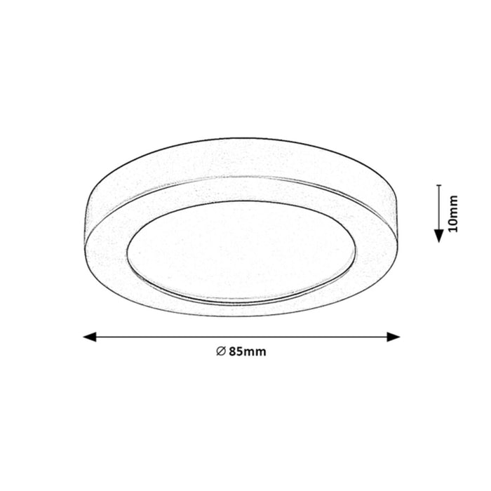 Rabalux surface mounted lamp, 3W LED, IP44, silver, Coco