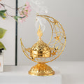 Ramadan Crescent Bukhoor Burner with Burning Incence.