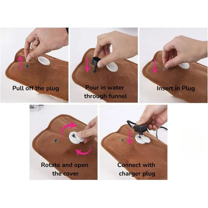 Rechargeable Thermal Water Bag, Electric Hot Water Bottle Hand Warmer Heater for Winter