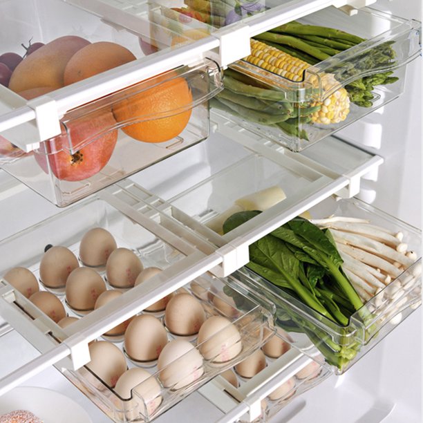 Refrigerator Drawer Transparent Organizer Rack
