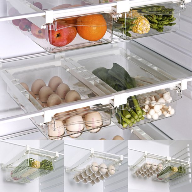 Refrigerator Drawer Transparent Organizer Rack