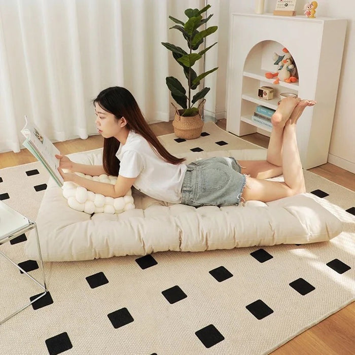 a woman lies on a Relaxing Rocking Chair,