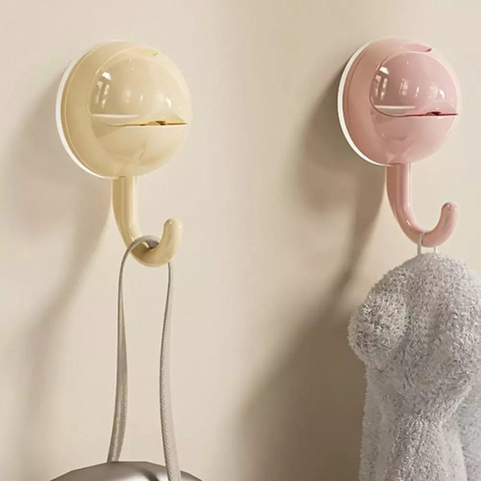 Beige and Pink Vacuum Suction Hanger.