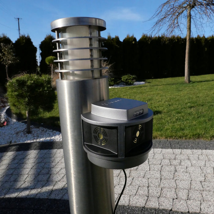 Rodent, marten, mouse repellent Viano, ultrasonic generator, strobe panel, three speakers, Trio-Strob