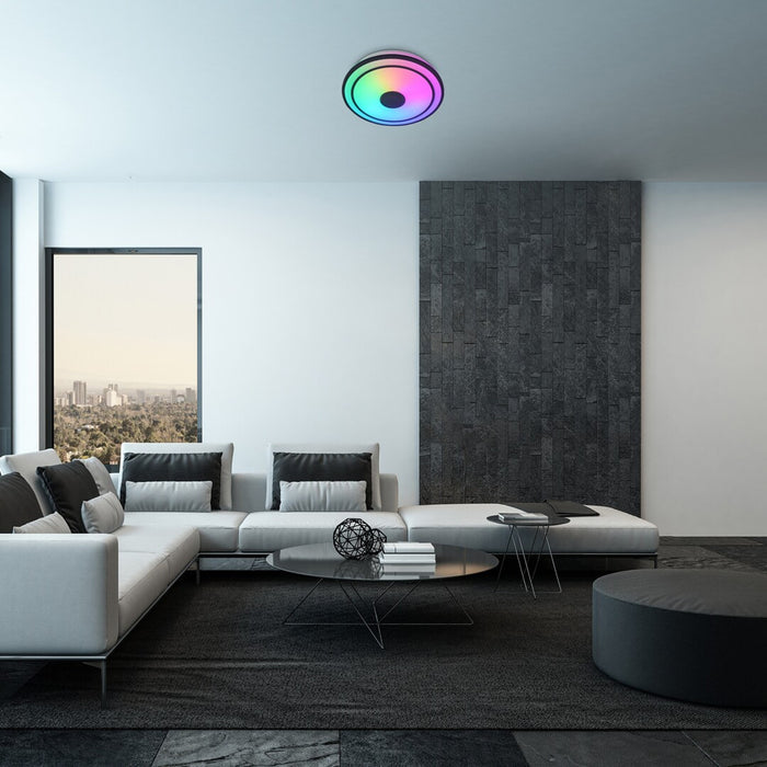 Round ceiling lamp Rabalux, 24W LED, RGB, Bluetooth, timer, Nikolaus