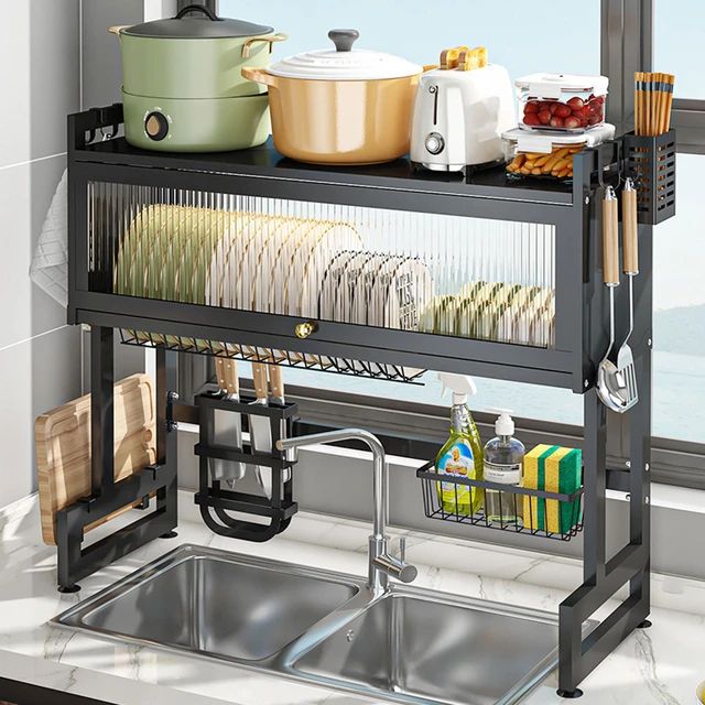 sink dish drying rack storage full size