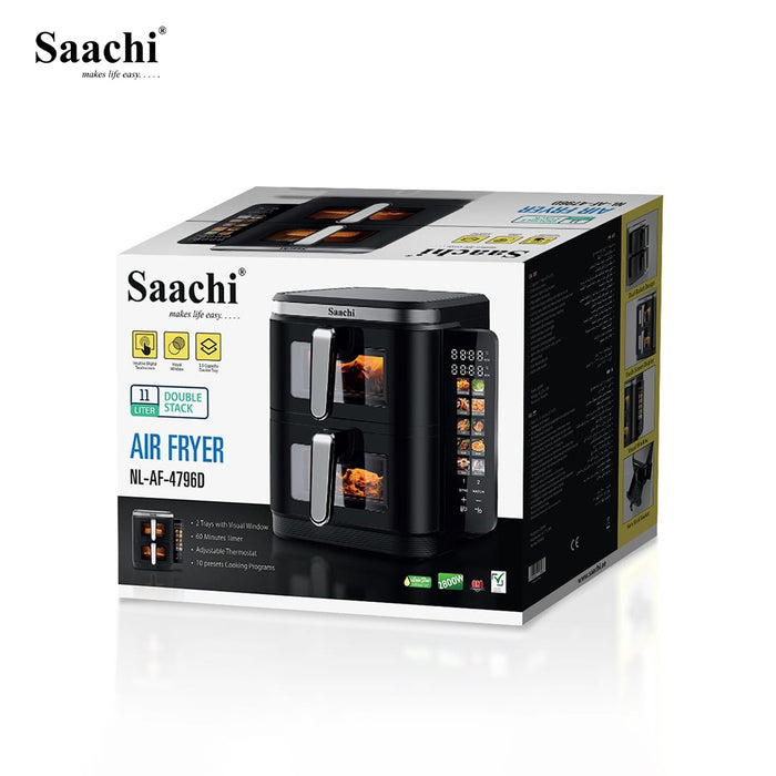 Package Of Saachi 11L Double Stack Air Fryer NL-AF-4796D.