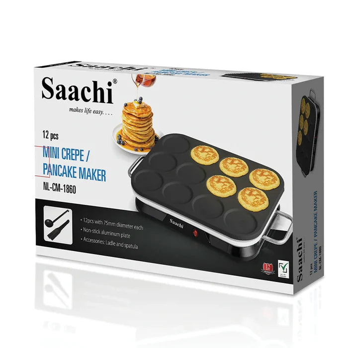 Box of Saachi 12PCS Non-Stick Mini Crepe & Pancake Maker - NL-CM-1860