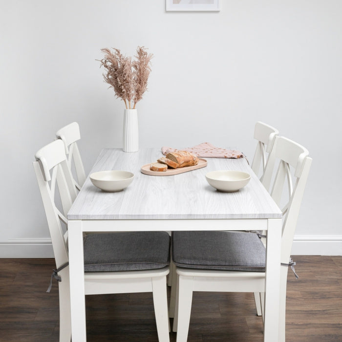 Sangallo light grey adhesive vinyl wrapped dinner table