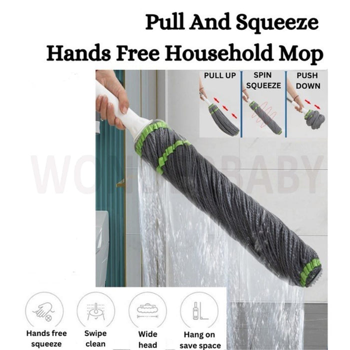 A Person is Holding Self Wringing Twist Floor Cleaning Mop