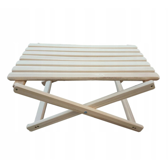 Set of 2 beach chairs, yellow + wooden coffee table Woodok