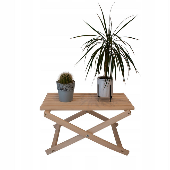 Set of 2 beach chairs, yellow + wooden coffee table Woodok